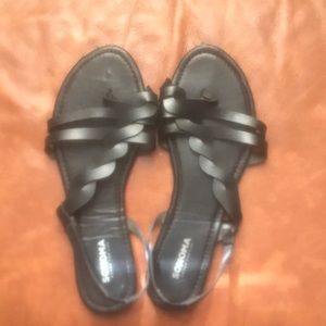 Black strapped sandals